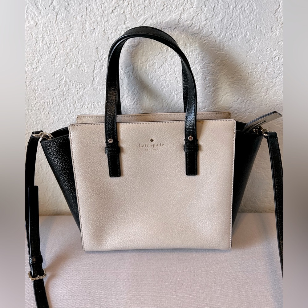 Kate Spade-Color Block Tote Bag-Black/Beige